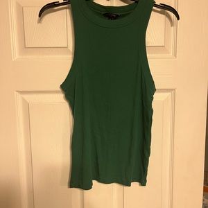 Dark Green Ribbed Tank Top Banana Republic Medium